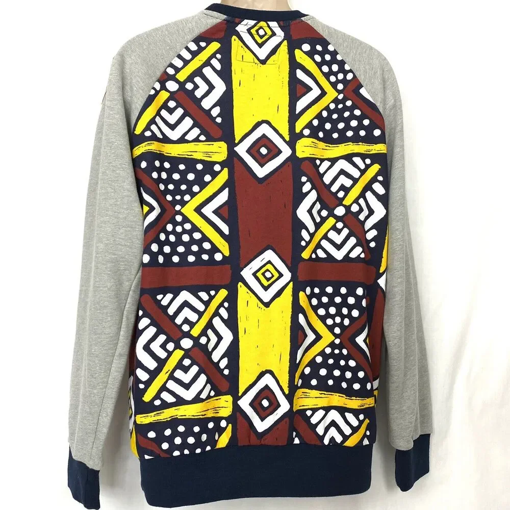 Hawke & Dumar Sweatshirt M Mens Tribal Print Streetwear African VINTAGE - Picture 4 of 7